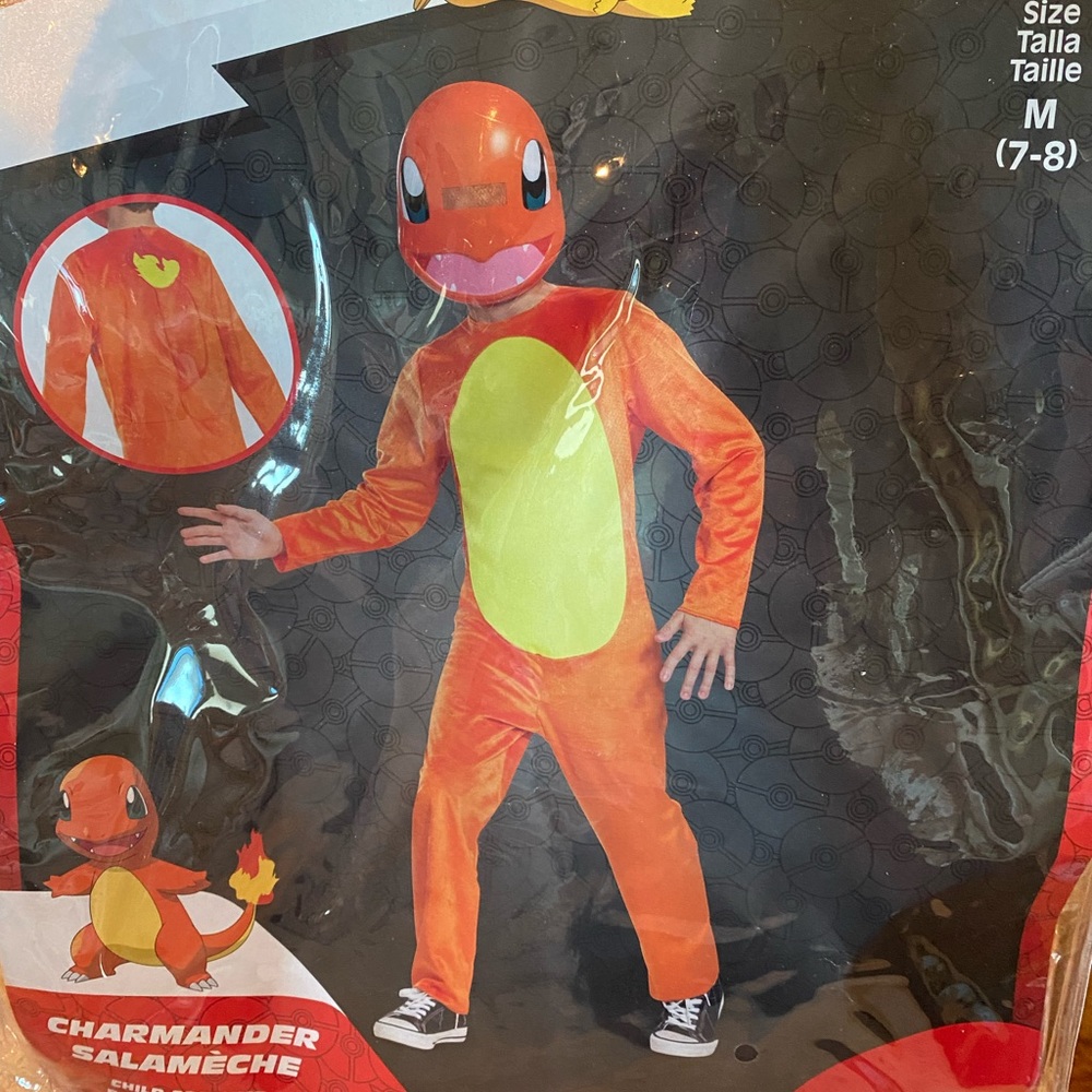 Pokemon Charmander Costume Boys Medium 7/8